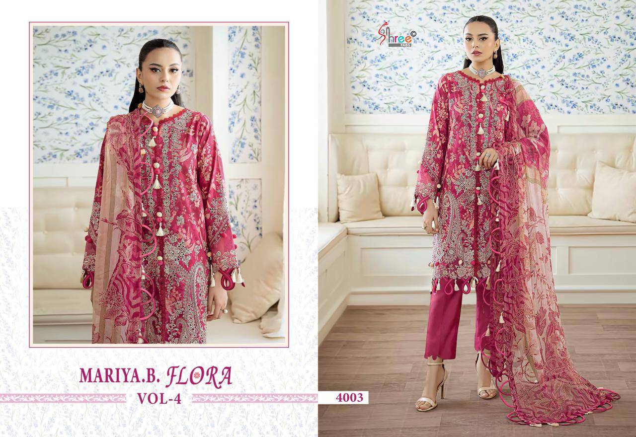 MARIYA B LUXURY LAWN COLLECTION VOL-4 by Shree fabs 4241 TO 4246 SERIES Pakistani Stylish Embroidered pure cotton COLLECTION At Wholesale Price